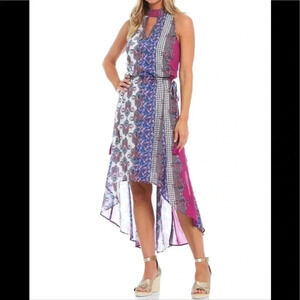 Reba Halter Dress Colorful Print Size Large NWT